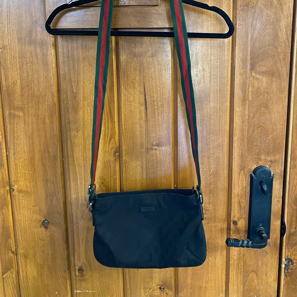 Authentic Gucci Black Monogram Crossbody